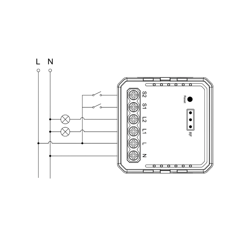 ANTIK Smart Mini 2-channel Zigbee switch module with Neutral ATK-SEC02