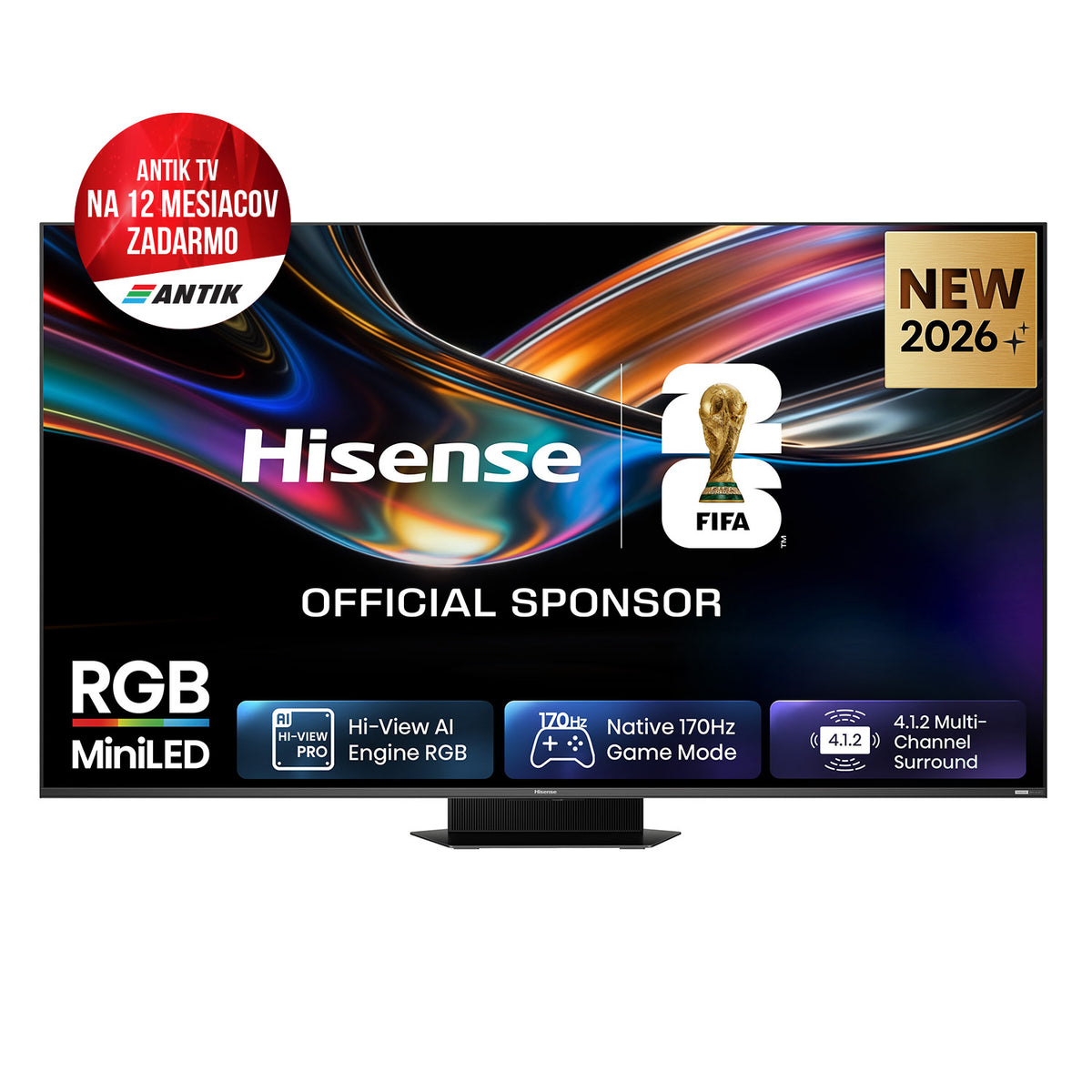 75" HISENSE 75UR9S + Darček Antik TV na 12 mesiacov zadarmo!