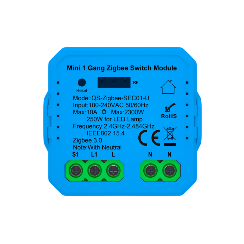 ANTIK Smart Mini 1 Kanálový prepínací modul Zigbee s Neutrálom