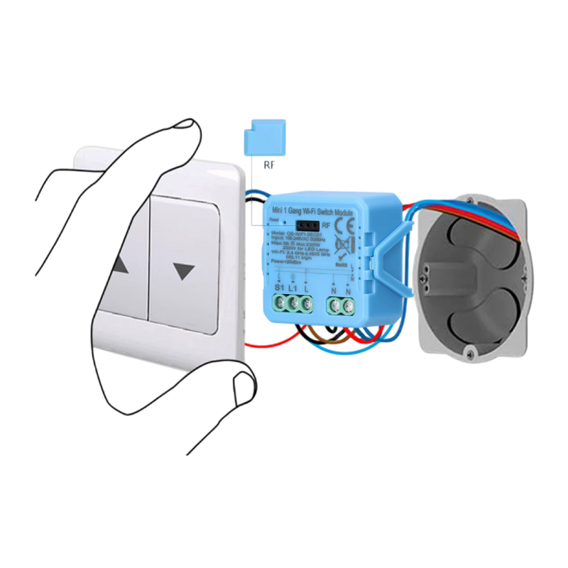 ANTIK Smart Mini 2-channel Zigbee switch module with Neutral ATK-SEC02