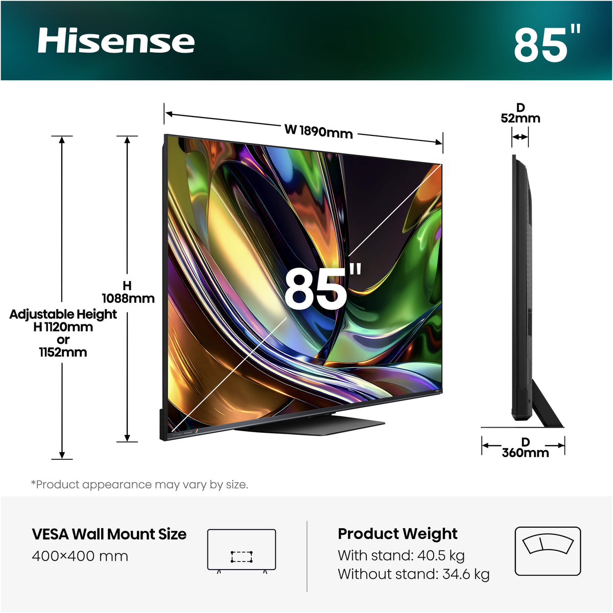 85" HISENSE 85UR8S + Darček Antik TV na 12 mesiacov zadarmo!