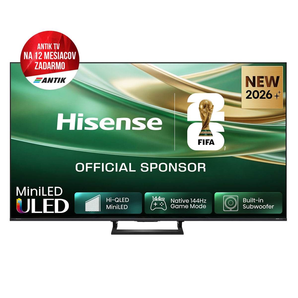 50" HISENSE 50E8S + Darček Antik TV na 12 mesiacov zadarmo!