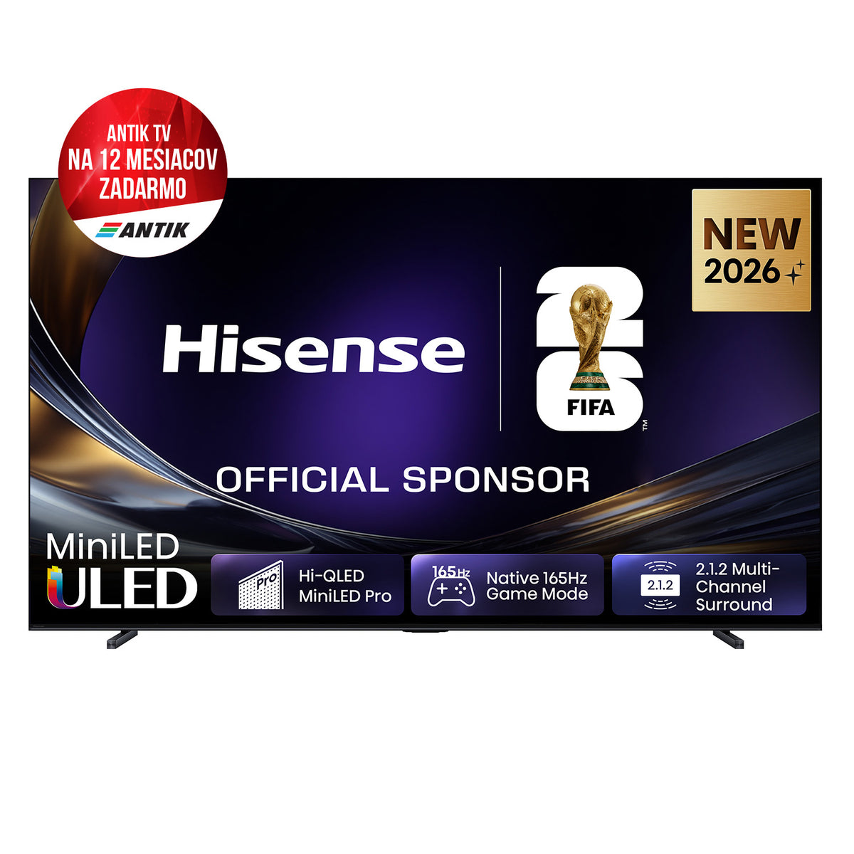 100" HISENSE 100U7S PRO + Darček Antik TV na 12 mesiacov zadarmo!